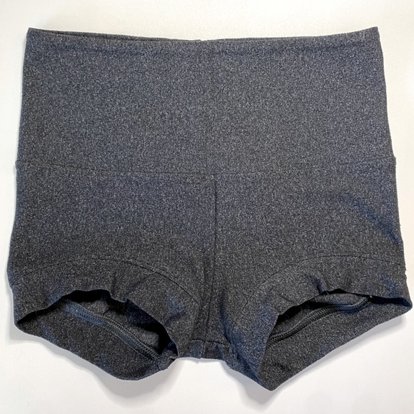 KTRNA activewear girls high waisted charcoal gray fold over dance short. - Picture 1 of 7